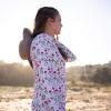 image:imageSwimZip Womens Swim Dress Cover Up Swimsuit UPF 50 Sun ProtectionFloral Garden