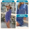 image:imageSwimZip Womens Swim Dress Cover Up Swimsuit UPF 50 Sun ProtectionNavy Gingham