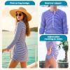 image:imageSwimZip Womens Swim Dress Cover Up Swimsuit UPF 50 Sun ProtectionNavy Stripe