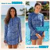 image:imageSwimZip Womens Swim Dress Cover Up Swimsuit UPF 50 Sun ProtectionOcean Breeze