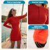 image:imageSwimZip Womens Swim Dress Cover Up Swimsuit UPF 50 Sun ProtectionRed