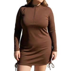 image:imageSwimZip Womens Swim Dress Cover Up Swimsuit UPF 50 Sun ProtectionCold Brew