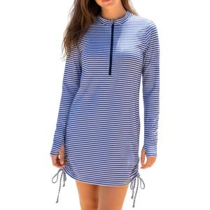 image:imageSwimZip Womens Swim Dress Cover Up Swimsuit UPF 50 Sun ProtectionNavy Stripe