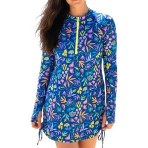image:imageSwimZip Womens Swim Dress Cover Up Swimsuit UPF 50 Sun ProtectionTropadelic