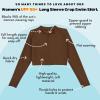 image:imageSwimZip Womens Long Sleeve Crop Top Rash Guard Swim Shirt  UPF 50 with ZipperCold Brew