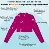 image:imageSwimZip Womens Long Sleeve Crop Top Rash Guard Swim Shirt  UPF 50 with ZipperFuchsia