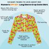image:imageSwimZip Womens Long Sleeve Crop Top Rash Guard Swim Shirt  UPF 50 with ZipperHibiscus