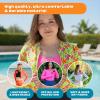 image:imageSwimZip Womens Long Sleeve Crop Top Rash Guard Swim Shirt  UPF 50 with ZipperHibiscus