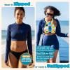 image:imageSwimZip Womens Long Sleeve Crop Top Rash Guard Swim Shirt  UPF 50 with ZipperNavy
