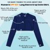 image:imageSwimZip Womens Long Sleeve Crop Top Rash Guard Swim Shirt  UPF 50 with ZipperNavy