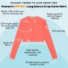 image:imageSwimZip Womens Long Sleeve Crop Top Rash Guard Swim Shirt  UPF 50 with ZipperNeon Orange
