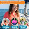 image:imageSwimZip Womens Long Sleeve Crop Top Rash Guard Swim Shirt  UPF 50 with ZipperNeon Orange
