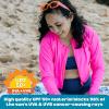 image:imageSwimZip Womens Long Sleeve Crop Top Rash Guard Swim Shirt  UPF 50 with ZipperNeon Pink