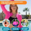 image:imageSwimZip Womens Long Sleeve Crop Top Rash Guard Swim Shirt  UPF 50 with ZipperNeon Pink