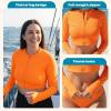 image:imageSwimZip Womens Long Sleeve Crop Top Rash Guard Swim Shirt  UPF 50 with ZipperOrange