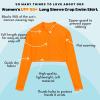 image:imageSwimZip Womens Long Sleeve Crop Top Rash Guard Swim Shirt  UPF 50 with ZipperOrange