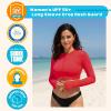 image:imageSwimZip Womens Long Sleeve Crop Top Rash Guard Swim Shirt  UPF 50 with ZipperPoppy Red