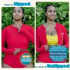image:imageSwimZip Womens Long Sleeve Crop Top Rash Guard Swim Shirt  UPF 50 with ZipperPoppy Red