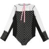 image:imageSwimZip Girls Long Sleeve OnePiece Swimsuit with UPF 50 Sun ProtectionBlack Polka Dot