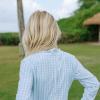 image:imageSwimZip Girls Long Sleeve OnePiece Swimsuit with UPF 50 Sun ProtectionBlue Gingham