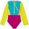image:imageSwimZip Girls Long Sleeve OnePiece Swimsuit with UPF 50 Sun ProtectionColor Pop