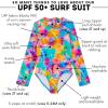 image:imageSwimZip Girls Long Sleeve OnePiece Swimsuit with UPF 50 Sun ProtectionImpressions