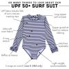 image:imageSwimZip Girls Long Sleeve OnePiece Swimsuit with UPF 50 Sun ProtectionNavy Stripe