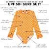 image:imageSwimZip Girls Long Sleeve OnePiece Swimsuit with UPF 50 Sun ProtectionOrange Sassy Surfer