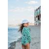 image:imageSwimZip Girls Long Sleeve OnePiece Swimsuit with UPF 50 Sun ProtectionPalm Leaf
