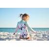 image:imageSwimZip Girls Long Sleeve OnePiece Swimsuit with UPF 50 Sun ProtectionPink Palm