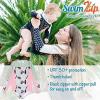 image:imageSwimZip Girls Long Sleeve OnePiece Swimsuit with UPF 50 Sun ProtectionPink Palm