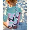 image:imageSwimZip Girls Long Sleeve OnePiece Swimsuit with UPF 50 Sun ProtectionPink Palm