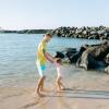 image:imageSwimZip Girls Long Sleeve OnePiece Swimsuit with UPF 50 Sun ProtectionPink Sassy Surfer