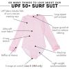 image:imageSwimZip Girls Long Sleeve OnePiece Swimsuit with UPF 50 Sun ProtectionPink Sassy Surfer