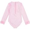 image:imageSwimZip Girls Long Sleeve OnePiece Swimsuit with UPF 50 Sun ProtectionPink Sassy Surfer