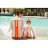 image:imageSwimZip Girls Long Sleeve OnePiece Swimsuit with UPF 50 Sun ProtectionPink and Peach