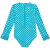 image:imageSwimZip Girls Long Sleeve OnePiece Swimsuit with UPF 50 Sun ProtectionScuba Blue Sassy Surfer