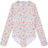 image:imageSwimZip Girls Long Sleeve OnePiece Swimsuit with UPF 50 Sun ProtectionPetals