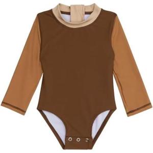 image:imageSwimZip Girls Long Sleeve OnePiece Swimsuit with UPF 50 Sun ProtectionCanyon Haze
