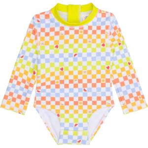 image:imageSwimZip Girls Long Sleeve OnePiece Swimsuit with UPF 50 Sun ProtectionGamified
