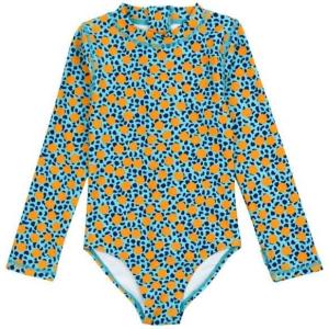 image:imageSwimZip Girls Long Sleeve OnePiece Swimsuit with UPF 50 Sun ProtectionGeo Party