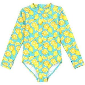image:imageSwimZip Girls Long Sleeve OnePiece Swimsuit with UPF 50 Sun ProtectionLemons
