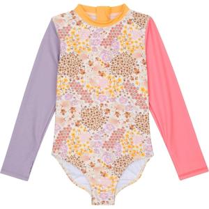 image:imageSwimZip Girls Long Sleeve OnePiece Swimsuit with UPF 50 Sun ProtectionMeadows