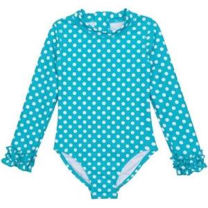 image:imageSwimZip Girls Long Sleeve OnePiece Swimsuit with UPF 50 Sun ProtectionScuba Blue Sassy Surfer