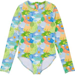 image:imageSwimZip Girls Long Sleeve OnePiece Swimsuit with UPF 50 Sun ProtectionSunshine