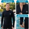 image:imageSwimZip Mens Long Sleeve Zipper Rash Guard Swim Shirt w UPF 50 Sun ProtectionAll Black