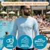 image:imageSwimZip Mens Long Sleeve Zipper Rash Guard Swim Shirt w UPF 50 Sun ProtectionDream Blue