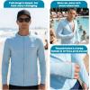 image:imageSwimZip Mens Long Sleeve Zipper Rash Guard Swim Shirt w UPF 50 Sun ProtectionDream Blue