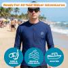 image:imageSwimZip Mens Long Sleeve Zipper Rash Guard Swim Shirt w UPF 50 Sun ProtectionNavy Blue