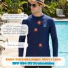 image:imageSwimZip Mens Long Sleeve Zipper Rash Guard Swim Shirt w UPF 50 Sun ProtectionNavy Blue